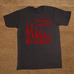 This Family Protects My Family Gun Statement Shirt