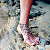 Boho Inspired Silver Bracelet And Anklet