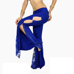 High Slit Dance And Yoga Pants With Rhinestones