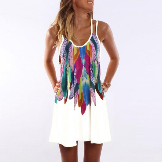 Boho Feathered Summer Dress