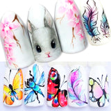 Special Set #5 -12 Sheets Per Pack | Cute Animals And Flora Theme Nail Art Decals