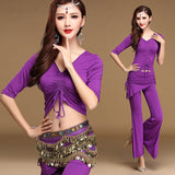 Modern Style V2 - Open Belly Top, Belt, And Pants Dance Set