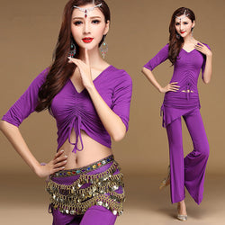 Modern Style V2 - Open Belly Top, Belt, And Pants Dance Set