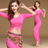 Modern Style V2 - Open Belly Top, Belt, And Pants Dance Set