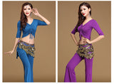 Modern Style V2 - Open Belly Top, Belt, And Pants Dance Set