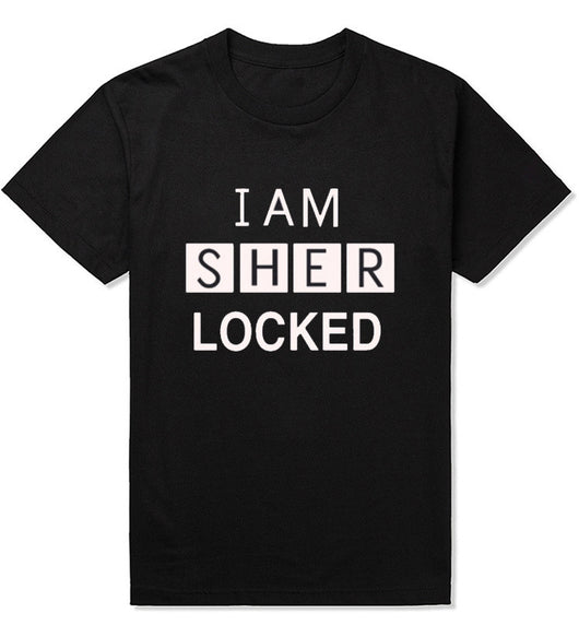 Novelty I AM SHERLOCKED Cotton Shirts